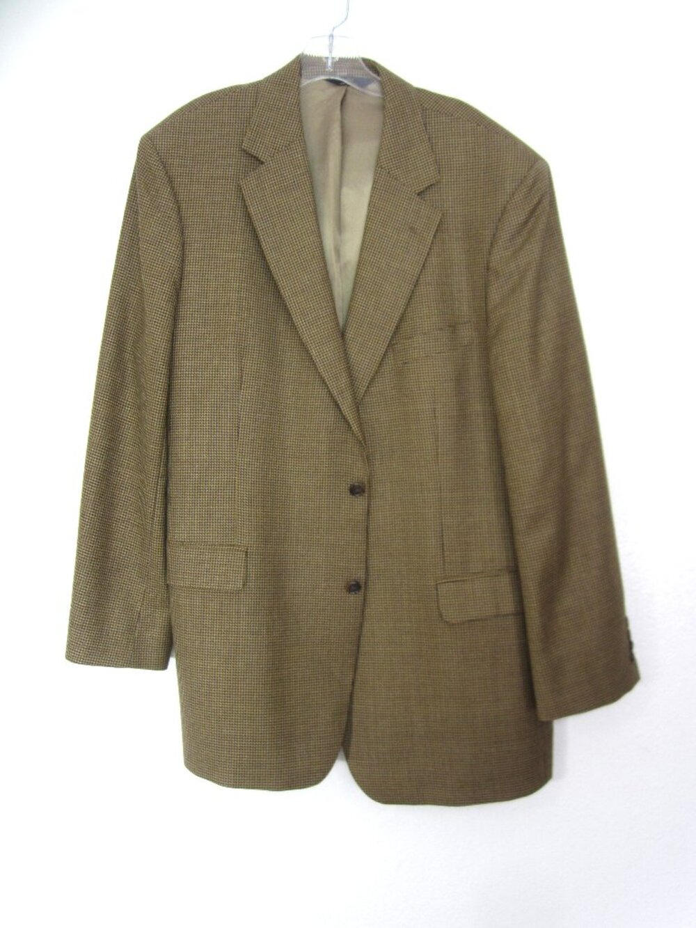 Brooks Brothers Mens 46L Sport Coat Brown Multi Wool Houndstooth Blazer